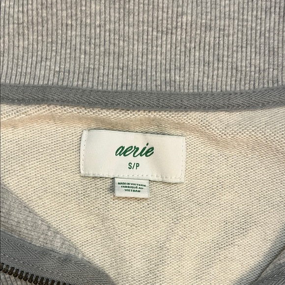 Aerie Light Gray Ribbed Pullover - Picture 2 of 2